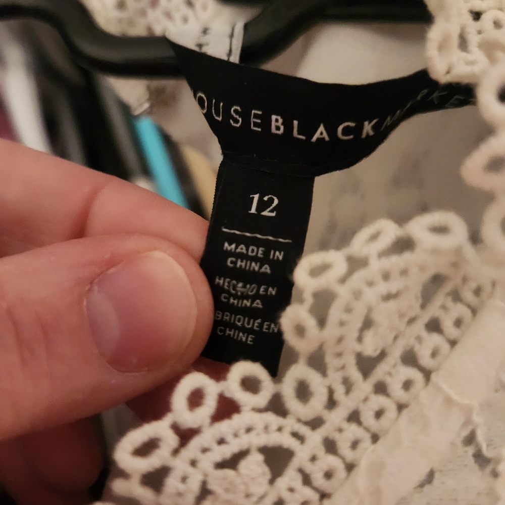 White House Black Market White Lace Bib Collar Blouse - Picture 2 of 5